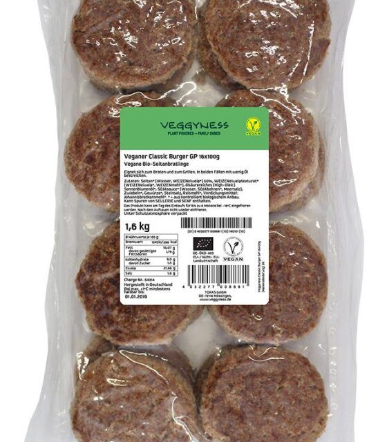 Paquete para gastronomía de 16 hamburguesas veganas